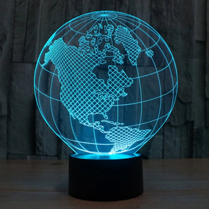 7 สีเปลี่ยนสี Creative Visual สเตอริโอโคมไฟโคมไฟตั้งโต๊ะ Night Light, America Globe Style