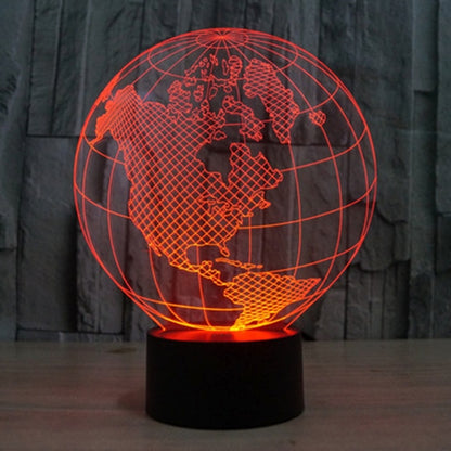 7 สีเปลี่ยนสี Creative Visual สเตอริโอโคมไฟโคมไฟตั้งโต๊ะ Night Light, America Globe Style