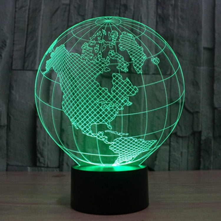 7 สีเปลี่ยนสี Creative Visual สเตอริโอโคมไฟโคมไฟตั้งโต๊ะ Night Light, America Globe Style