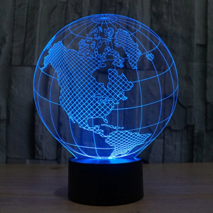 7 สีเปลี่ยนสี Creative Visual สเตอริโอโคมไฟโคมไฟตั้งโต๊ะ Night Light, America Globe Style
