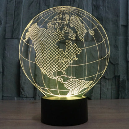 7 สีเปลี่ยนสี Creative Visual สเตอริโอโคมไฟโคมไฟตั้งโต๊ะ Night Light, America Globe Style