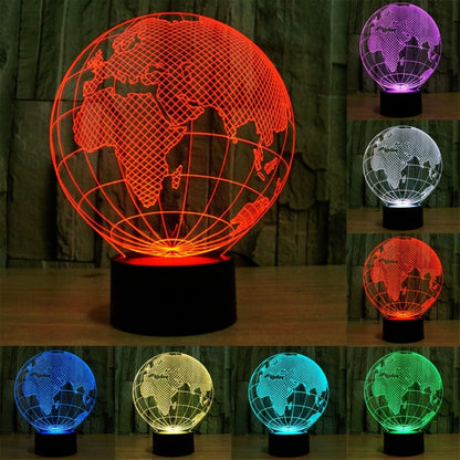 7 สีเปลี่ยนสี Creative Visual สเตอริโอโคมไฟโคมไฟตั้งโต๊ะ Night Light, European Globe Style