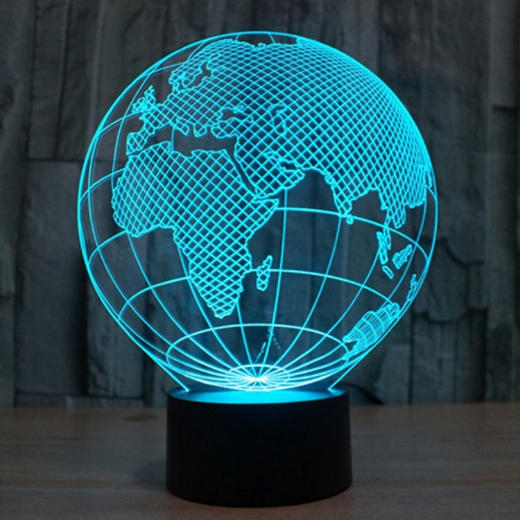7 สีเปลี่ยนสี Creative Visual สเตอริโอโคมไฟโคมไฟตั้งโต๊ะ Night Light, European Globe Style