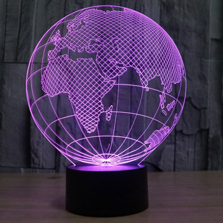 7 สีเปลี่ยนสี Creative Visual สเตอริโอโคมไฟโคมไฟตั้งโต๊ะ Night Light, European Globe Style