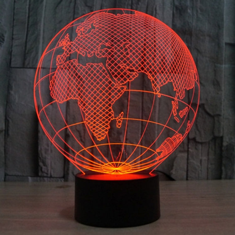 7 สีเปลี่ยนสี Creative Visual สเตอริโอโคมไฟโคมไฟตั้งโต๊ะ Night Light, European Globe Style