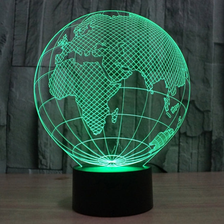 7 สีเปลี่ยนสี Creative Visual สเตอริโอโคมไฟโคมไฟตั้งโต๊ะ Night Light, European Globe Style