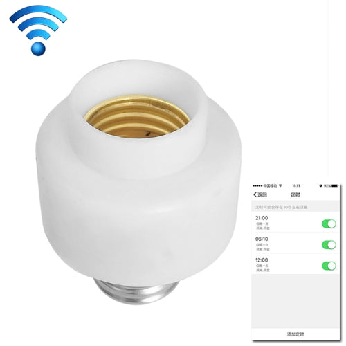 200W สูงสุด E27 APP รีโมทคอนโทรล WiFi สมาร์ทหลอดไฟอะแดปเตอร์ฐานโคมไฟทำงานร่วมกับ Alexa Echo และ Google Home, AC 100-250V, APP Control