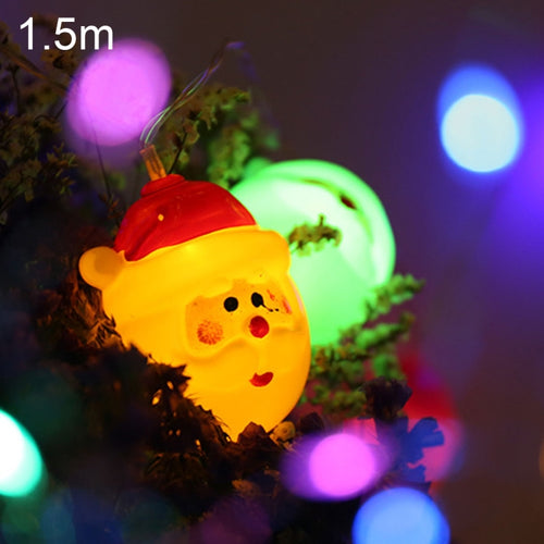 10 LEDs 2 x AA แบตเตอรี่ กล่องขับเคลื่อนโคมไฟตกแต่งนางฟ้าอบอุ่นสำหรับคริสต์มาสปาร์ตี้ห้องนอน, 1.5m Santa Claus Colorful Light, 1.5m Santa Claus Warm White