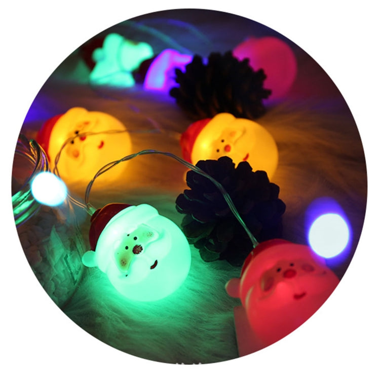 10 LEDs 2 x AA แบตเตอรี่ กล่องขับเคลื่อนโคมไฟตกแต่งนางฟ้าอบอุ่นสำหรับคริสต์มาสปาร์ตี้ห้องนอน, 1.5m Santa Claus Colorful Light, 1.5m Santa Claus Warm White