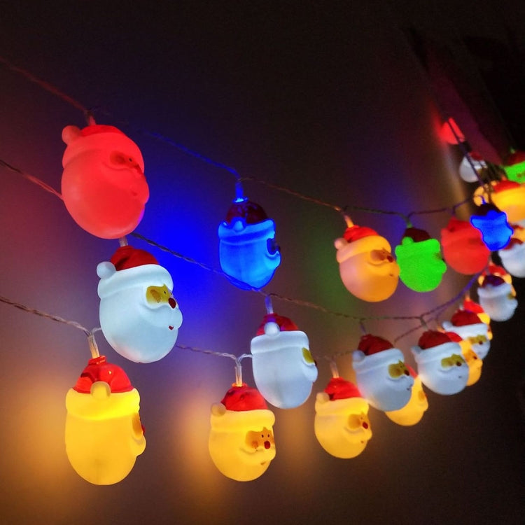 10 LEDs 2 x AA แบตเตอรี่ กล่องขับเคลื่อนโคมไฟตกแต่งนางฟ้าอบอุ่นสำหรับคริสต์มาสปาร์ตี้ห้องนอน, 1.5m Santa Claus Colorful Light, 1.5m Santa Claus Warm White