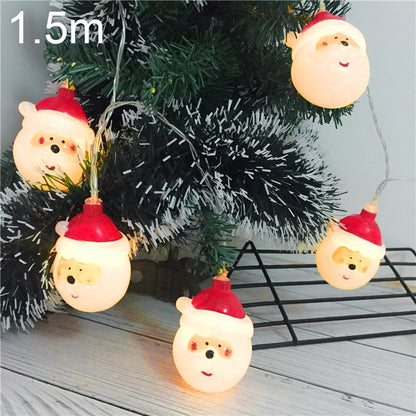 10 LEDs 2 x AA แบตเตอรี่ กล่องขับเคลื่อนโคมไฟตกแต่งนางฟ้าอบอุ่นสำหรับคริสต์มาสปาร์ตี้ห้องนอน, 1.5m Santa Claus Colorful Light, 1.5m Santa Claus Warm White