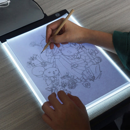 บางเฉียบขนาด A4 แบบพกพา USB LED Artcraft Tracing Light Box Copy Board สำหรับศิลปินวาด Sketching Animation และการดู X-ray, No Brightness Control