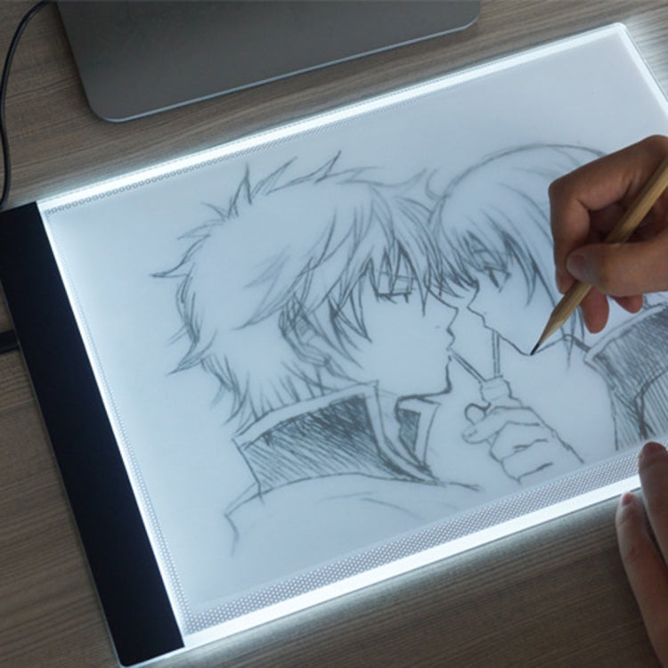 บางเฉียบขนาด A4 แบบพกพา USB LED Artcraft Tracing Light Box Copy Board สำหรับศิลปินวาด Sketching Animation และการดู X-ray, No Brightness Control