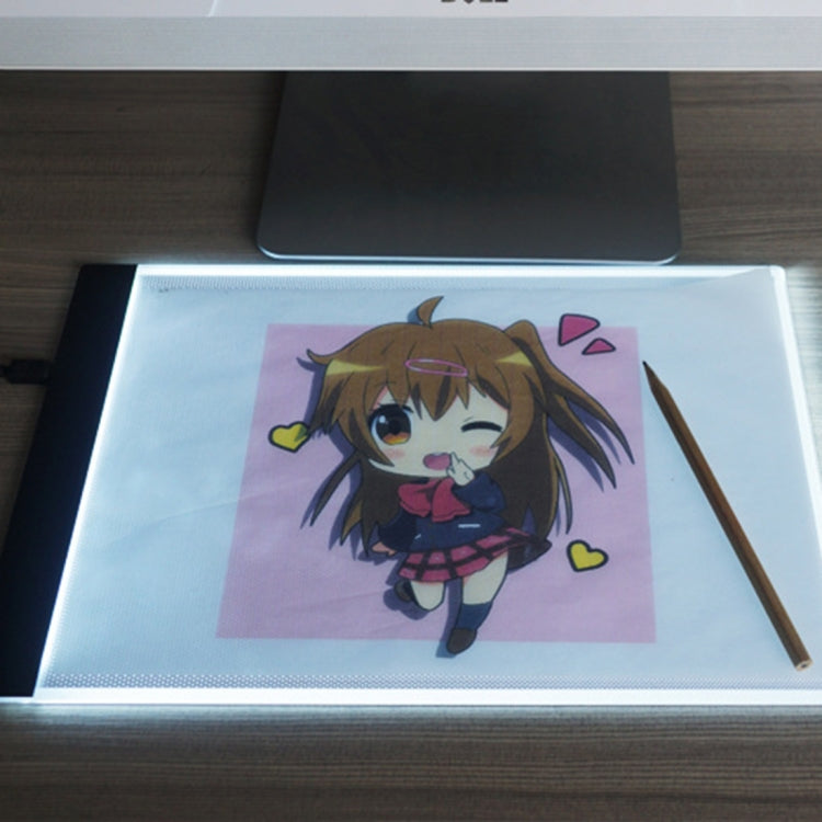 บางเฉียบขนาด A4 แบบพกพา USB LED Artcraft Tracing Light Box Copy Board สำหรับศิลปินวาด Sketching Animation และการดู X-ray, No Brightness Control