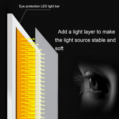 บางเฉียบขนาด A4 แบบพกพา USB LED Artcraft Tracing กล่องไฟคัดลอกบอร์ดการควบคุมความสว่างสำหรับศิลปินวาดภาพร่างภาพเคลื่อนไหวและการดู X-ray, Brightness Control No Charger