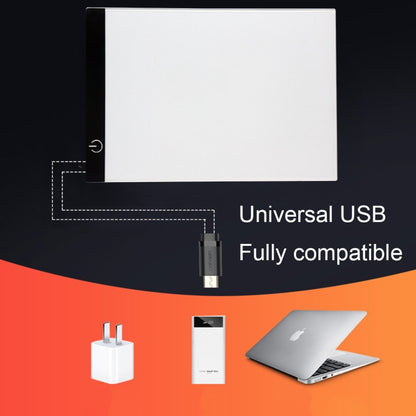 บางเฉียบขนาด A4 แบบพกพา USB LED Artcraft Tracing กล่องไฟคัดลอกบอร์ดการควบคุมความสว่างสำหรับศิลปินวาดภาพร่างภาพเคลื่อนไหวและการดู X-ray, Brightness Control