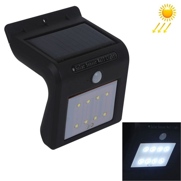 ไฟ LED 8 ดวง Solar Motion Sensor โคมไฟติดผนังพร้อมแผงโซลาร์เซลล์, 8 LEDs White Light