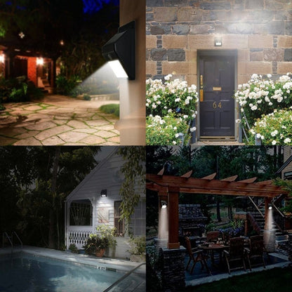 ไฟ LED 8 ดวง Solar Motion Sensor โคมไฟติดผนังพร้อมแผงโซลาร์เซลล์, 8 LEDs White Light