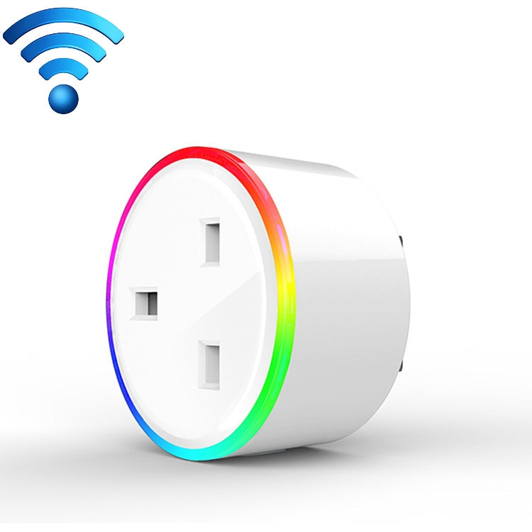 10A RGB ไฟฉาก WiFi รีโมทคอนโทรล ซ็อกเก็ตอัจฉริยะทำงานร่วมกับ Alexa และ Google Home, AC 220-240V, ปลั๊ก UK, XS-SSC03