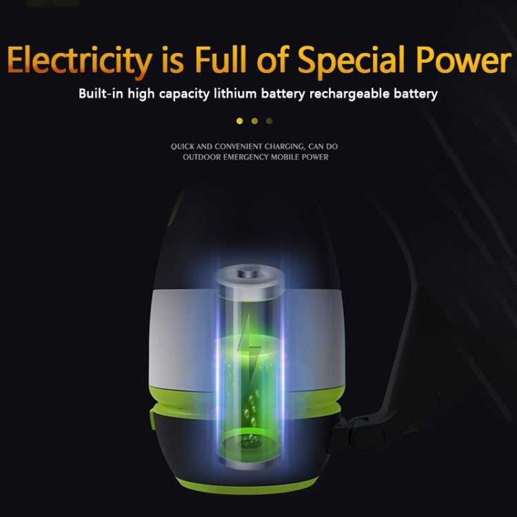 L001 5W USB ชาร์จมือถือโคมไฟตั้งแคมป์ LED พร้อมฟังก์ชั่น Power Bank (สีเขียว)