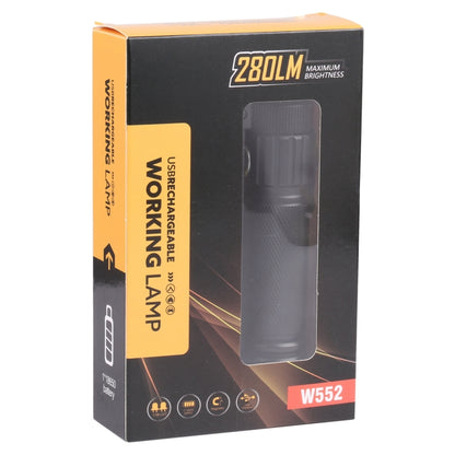W552 280LM USB แบบชาร์จไฟได้มือถือพับได้ไฟฉุกเฉินทำงานขนาด: 13.5 x 3.8 ซม., W552
