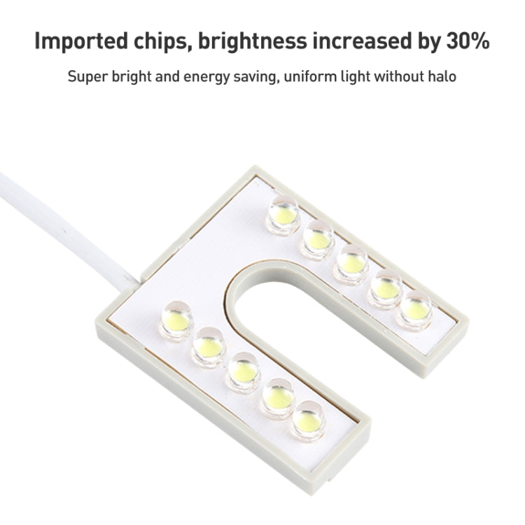 10 LEDs โคมไฟจักรเย็บผ้ารูปตัว U ไฮไลท์แม่เหล็กทำงานโคมไฟประหยัดพลังงาน