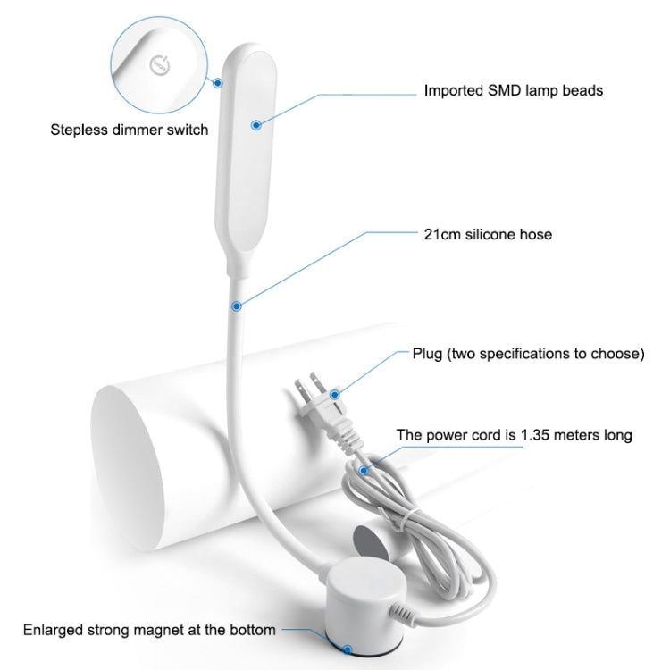 LED จักรเย็บผ้าโคมไฟ USB Stepless Dimming Touch แม่เหล็กทำงานโคมไฟประหยัดพลังงาน