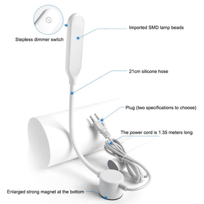 LED จักรเย็บผ้าโคมไฟ USB Stepless Dimming Touch แม่เหล็กทำงานโคมไฟประหยัดพลังงาน