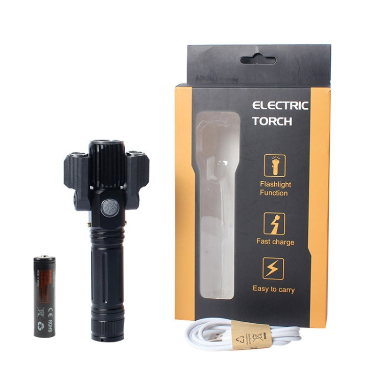 KS-739 ชาร์จ USB กันน้ำ T6 + XPE ไฟฉาย LED โฟกัสคงที่พร้อม 4 โหมดและแบตเตอรี่ลิเธียม 18650, KS-739 (&18650)