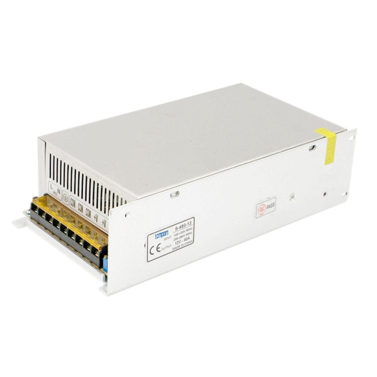 SOMPOM S-480-12 480W 12V 40A ไดร์เวอร์เปลือกเหล็ก ไฟ LED Strip Monitor แหล่งจ่ายไฟ, 480W 40A