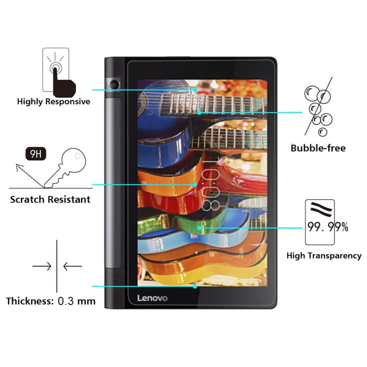 สำหรับ Lenovo YOGA Tab 3 10 นิ้ว / YT3-X50F 0.3mm 9H ความแข็งกระจกนิรภัยฟิล์มหน้าจอ, For X50F