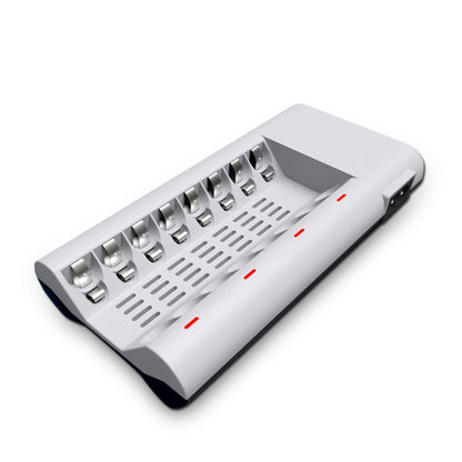 เครื่องชาร์จแบตเตอรี่ 100-240V 8 ช่องสำหรับแบตเตอรี่ AA และ AAA, ปลั๊ก UK