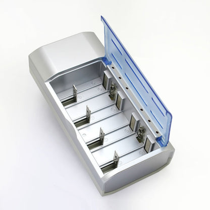เครื่องชาร์จแบตเตอรี่ AC 100-240V 4 ช่องสำหรับแบตเตอรี่ขนาด AA และ AAA และ C / D, ปลั๊ก EU