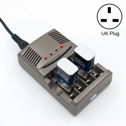 เครื่องชาร์จแบตเตอรี่ AC 100-240V 4 ช่องสำหรับแบตเตอรี่ AA และ AAA และ 9V Ni-MH, ปลั๊ก UK