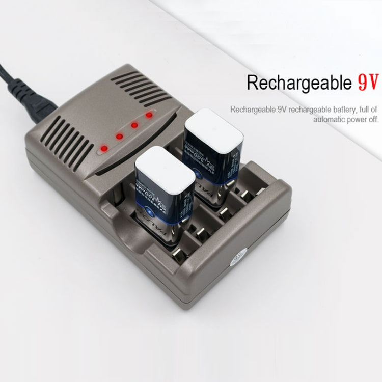 เครื่องชาร์จแบตเตอรี่ AC 100-240V 4 ช่องสำหรับแบตเตอรี่ AA และ AAA และ 9V Ni-MH, ปลั๊ก UK