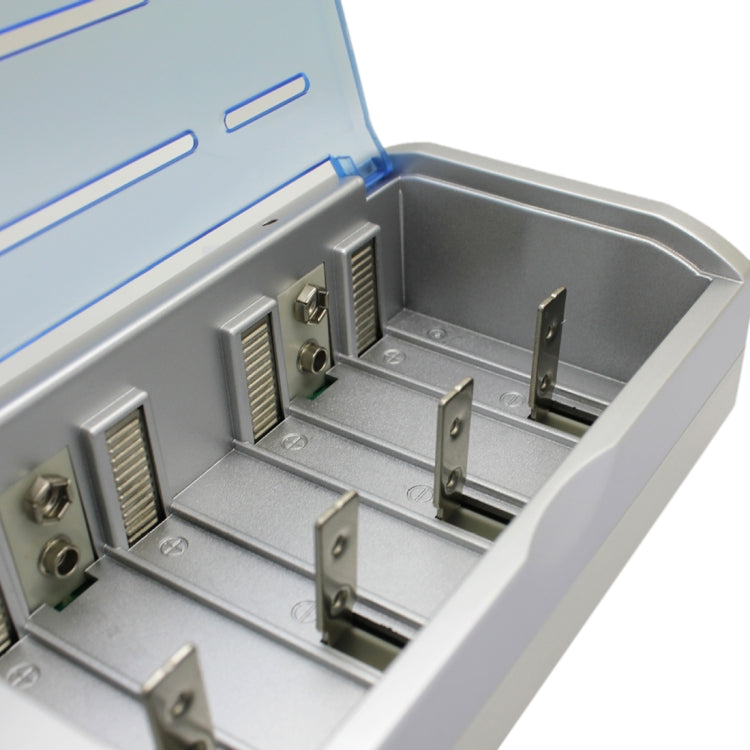 เครื่องชาร์จแบตเตอรี่ AC 100-240V 4 ช่องสำหรับแบตเตอรี่ขนาด AA และ AAA และ C / D พร้อมจอแสดงผล LCD ปลั๊ก AU