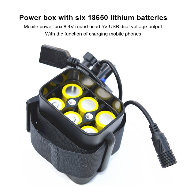 6 ส่วน 18650 แบตเตอรี่ Multi-function Mobile Power Box 8.4 v รอบหัวและ 5 v USB Dual แรงดันไฟฟ้าเอาต์พุตไม่มีแบตเตอรี่, 8.4v