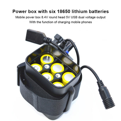 6 ส่วน 18650 แบตเตอรี่ Multi-function Mobile Power Box 8.4 v รอบหัวและ 5 v USB Dual แรงดันไฟฟ้าเอาต์พุตไม่มีแบตเตอรี่, 8.4v