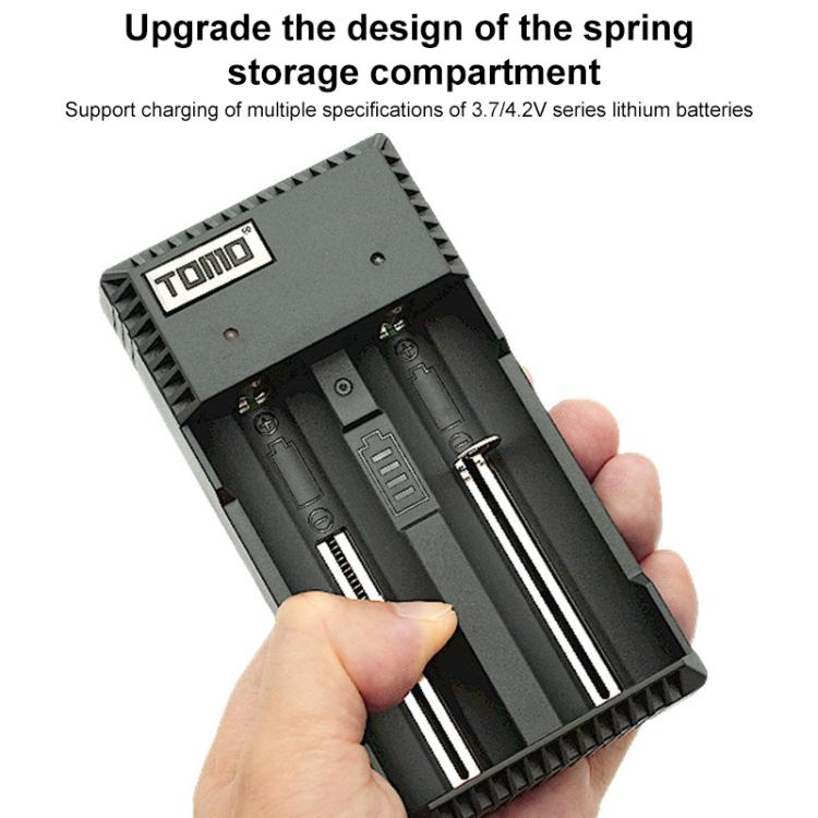 TOMO V6-2 USB เครื่องชาร์จแบตเตอรี่อัจฉริยะพร้อมไฟแสดงสถานะสำหรับแบตเตอรี่ Li-ion 18650 / 18500 / 17650 / 16340 / 14500 / 10500 / แบตเตอรี่ AA / AAA, TOMO V6-2