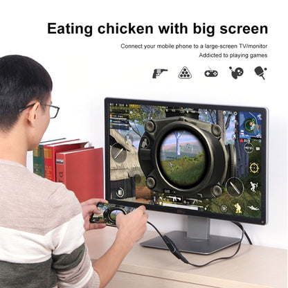 3 in 1 8 Pin + Micro USB + Type-C เป็น AV + HDMI + VGA 15 Pin HD หน้าจอเครื่องเล่นอะแดปเตอร์แปลงพร้อมเสียง