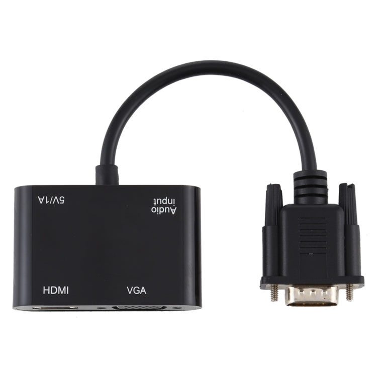 2 in 1 VGA เป็น HDMI + VGA 15 พินอะแดปเตอร์ HDTV ตัวแปลงพร้อมเสียง