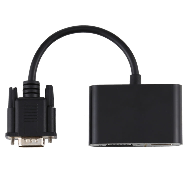 2 in 1 VGA เป็น HDMI + VGA 15 พินอะแดปเตอร์ HDTV ตัวแปลงพร้อมเสียง