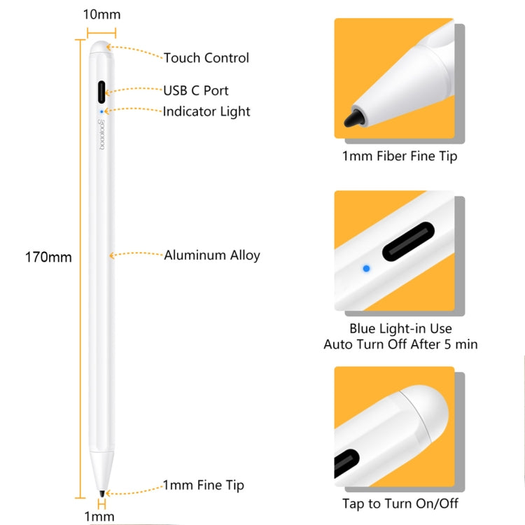 การออกแบบแม่เหล็กขนาด 1.4-2.3 มม. Superfine Nib ป้องกันการสัมผัสโดยไม่ได้ตั้งใจปากกาสไตลัสหน้าจอแบบ Capacitive ที่เขียนด้วยลายมือ