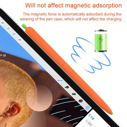 LOVE MEI สำหรับ Apple ดินสอ 1 แครอทรูปร่างปากกาสไตลัสซิลิโคนป้องกันเคส, For Apple Pencil 1