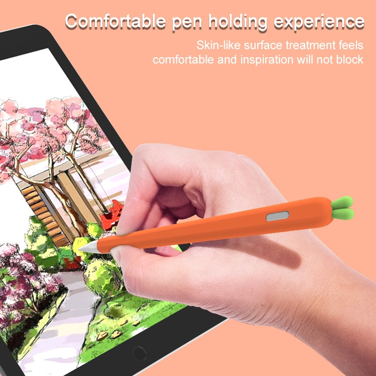 LOVE MEI สำหรับ Apple ดินสอ 1 แครอทรูปร่างปากกาสไตลัสซิลิโคนป้องกันเคส, For Apple Pencil 1