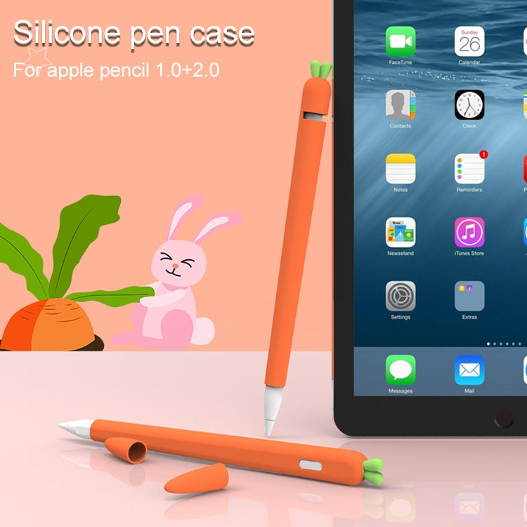 LOVE MEI สำหรับ Apple ดินสอ 1 แครอทรูปร่างปากกาสไตลัสซิลิโคนป้องกันเคส, For Apple Pencil 1