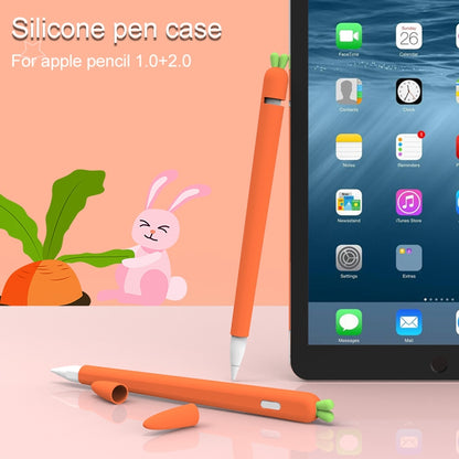LOVE MEI สำหรับ Apple ดินสอ 1 แครอทรูปร่างปากกาสไตลัสซิลิโคนป้องกันเคส, For Apple Pencil 1