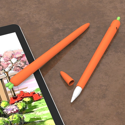 LOVE MEI สำหรับ Apple ดินสอ 1 แครอทรูปร่างปากกาสไตลัสซิลิโคนป้องกันเคส, For Apple Pencil 1