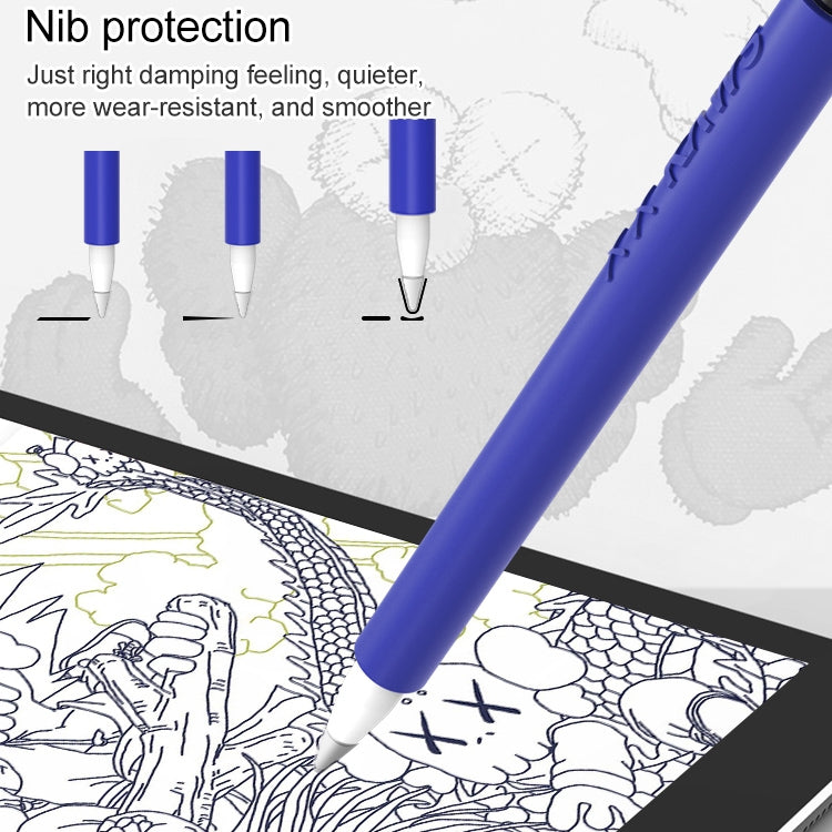 LOVE MEI สำหรับ Apple ดินสอ 2 นิ้วกลางรูปร่างปากกาสไตลัสซิลิโคนป้องกันเคส, For Apple Pencil 2