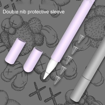 LOVE MEI สำหรับ Apple ดินสอ 2 นิ้วกลางรูปร่างปากกาสไตลัสซิลิโคนป้องกันเคส, For Apple Pencil 2